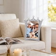 thumbnail image 4 of Tauxra Picture Frame Set for Wall Decor, European Pearl Inlaid Crown Design, Wedding Photo Display with Tabletop or Hanging Options, 3 Sizes Gold Silver Resin Frames, 4 of 6