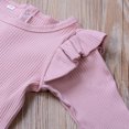 thumbnail image 2 of Faithtur Baby Boy Girl Long Sleeve Romper Ruffled Solid Color Bodysuit, 2 of 6