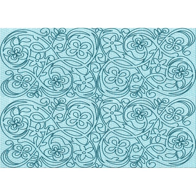 Ahgly Tapis Rectangulaire Lavable en Machine Intérieur Transitionnel Bleu Lierre, 2 Pieds x 5 Pieds