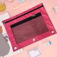 thumbnail image 3 of Cartable en Tissu à Oeillets B5 Sac de Rangement de Bureau pour Dossiers avec Trois Trous et Double Fermeture Éclair Trousse, 3 of 4