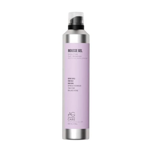 AG Care Curl Retention Hair Mousse Gel with Rice Protein Amino Acids | Extra Firm Styling Mousse for Curly Hair, 10 Fl Oz