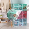 thumbnail image 3 of pitrice Flip Shoes Box Transparent Drawer Case Plastic Shoe Boxes Stackable Storage Case Organizer, 3 of 7