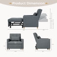thumbnail image 3 of AECOJOY Fauteuil Convertible 3 en 1 80 cm (31,5 Po) avec Dossier Réglable et 2 Coussins - Gris Foncé, 3 of 9