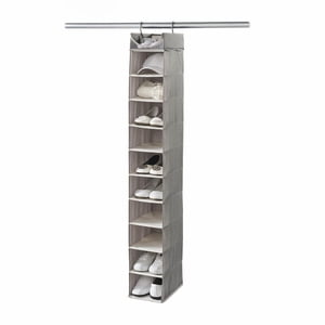 Suspension de neatfreak 10-Shelf Organisateur de chaussures avec plateau supérieur, gris, 1 Pièce