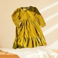thumbnail image 2 of Yuyuzo Robe en Velours pour Petites Filles pour Enfants Princesse Robes Vintage Robe à Volants Robe de Fête Tenue Décontractée de Printemps, 2 of 6