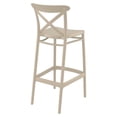 thumbnail image 2 of Compamia Cross Tabouret de Bar Contemporain en Résine pour Intérieur et Extérieur - Ensemble de 1, Taupe, 2 of 5