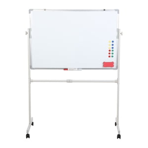 Trayknick Tableau blanc roulant, tableau blanc avec roues, tableau mobile avec support, tableau magnétique à sec portable sur roues, avec 5 Marqueurs, 12 Les ongles magnétiques & 1 Effacement