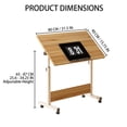 thumbnail image 3 of Petit Bureau Debout à Hauteur Réglable, Bureau Mobile Pliable avec Roulettes Petit Bureau d'Ordinateur Roulant à Surface Réglable Poste de Travail Assis-Debout pour Petits Espaces et Bureaux à Domicile, 3 of 9