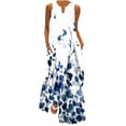 thumbnail image 2 of Lenago Robes de Cocktail Grande Taille pour Femmes Soirée Femmes Décontractée Ample Imprimée Robe Débardeur Plage Col en V avec Poche Robe d'Été Sans Manches Robes d'Été de Plage en Liquidation, 2 of 5
