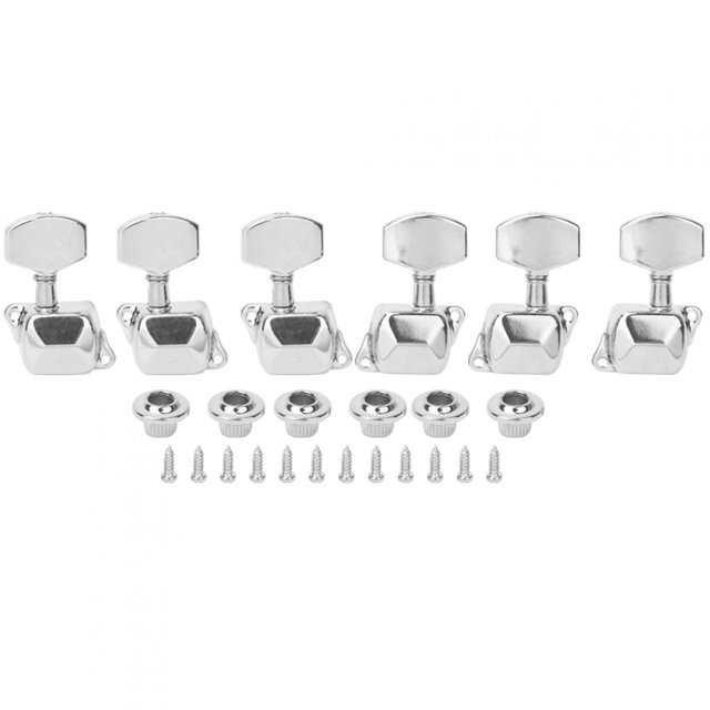 6pcs Guitare Tuning Chevilles 3R 3L Semi-Fermé Tuners de Corde Machine Tête Pièces Professionnelles