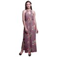 thumbnail image 1 of Bimba Floral Ladies Crew Neck Waist String Print Maxi Dress with Side Slits Summer Wear-XX-Large, 1 of 6