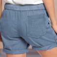 thumbnail image 5 of Plebaso 2025 Womens Drawstring Casual Shorts Elastic Waist Roll up Solid Color Summer Shorts with Pockets, 5 of 5