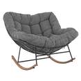 thumbnail image 4 of HOMETRENDS Isla Steel Outdoor Rocking Chair with Cushion, Grey, 4 of 9