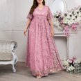 thumbnail image 5 of Ovzne Robes pour Femmes 2025 Robe d'Été Femmes Grande Taille Mode Élégante Longue Dentelle Col en V Jupe Jupe Robe Robe Robe d'Été Liquidation, 5 of 5