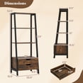 thumbnail image 3 of Gymax 4-tier Bookshelf w/ 2 Storage Drawers Sturdy Metal Frame Anti-toppling Devices Brown, 3 of 10