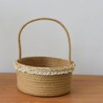 thumbnail image 3 of Panier en Corde de Coton et Lin Panier de Rangement Panier à Collations en Dentelle avec Poignée, 3 of 11