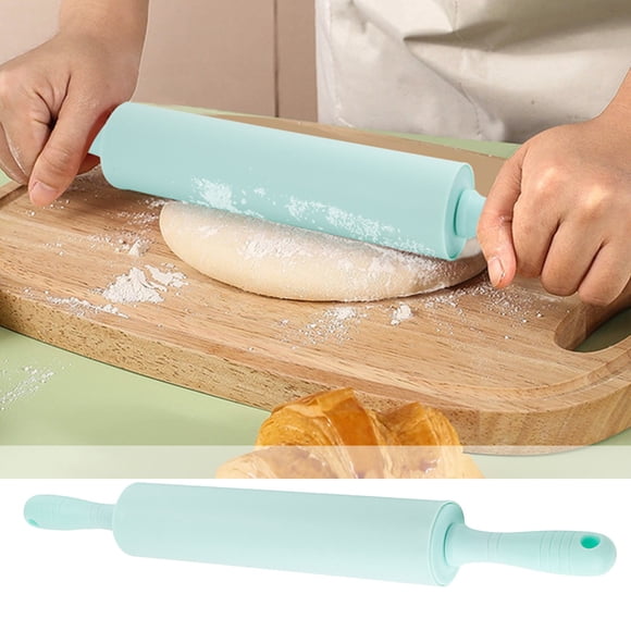 Yeciiwht Rouleau en Silicone de 18 Po pour Pâtisserie Rouleau Antiadhésif Rouleau à Pâte Poignée en Bois Accessoires de Cuisine Rouleau à Pâtisseries