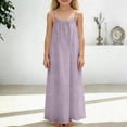 thumbnail image 2 of NIEWTR Robe Décontractée Tissée pour Tout-Petits et Bébés Filles à Larges Bretelles, Robe Soleil Fluide pour les Journées d'Été (Violet, 8-9 Ans), 2 of 6