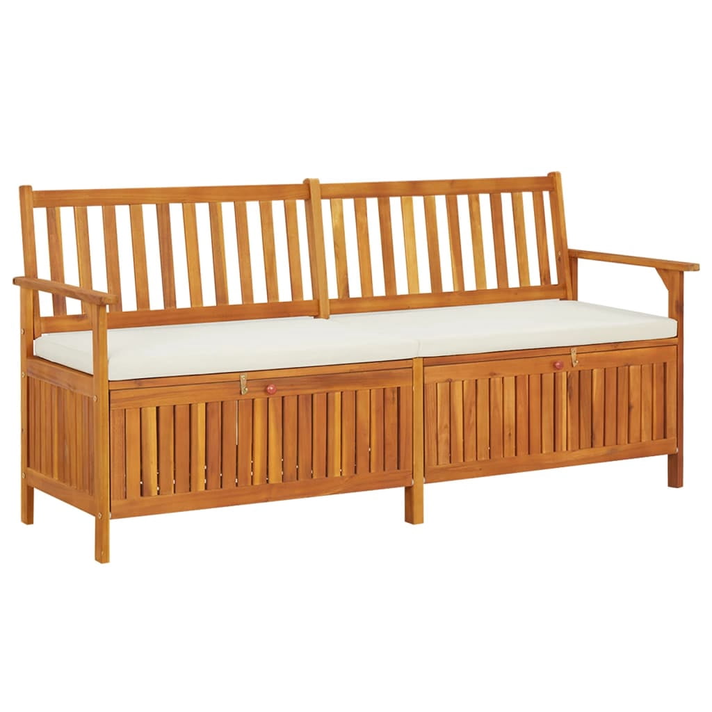 vidaXL Banc de Rangement avec Coussin 170 cm Bois Massif Acacia