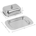 thumbnail image 3 of Khall Stainless Steel Butter Cheese Dish Tray Box Food Storage Dessert Container Keeper with Lid, Cheese Container, Butter Container, 3 of 8
