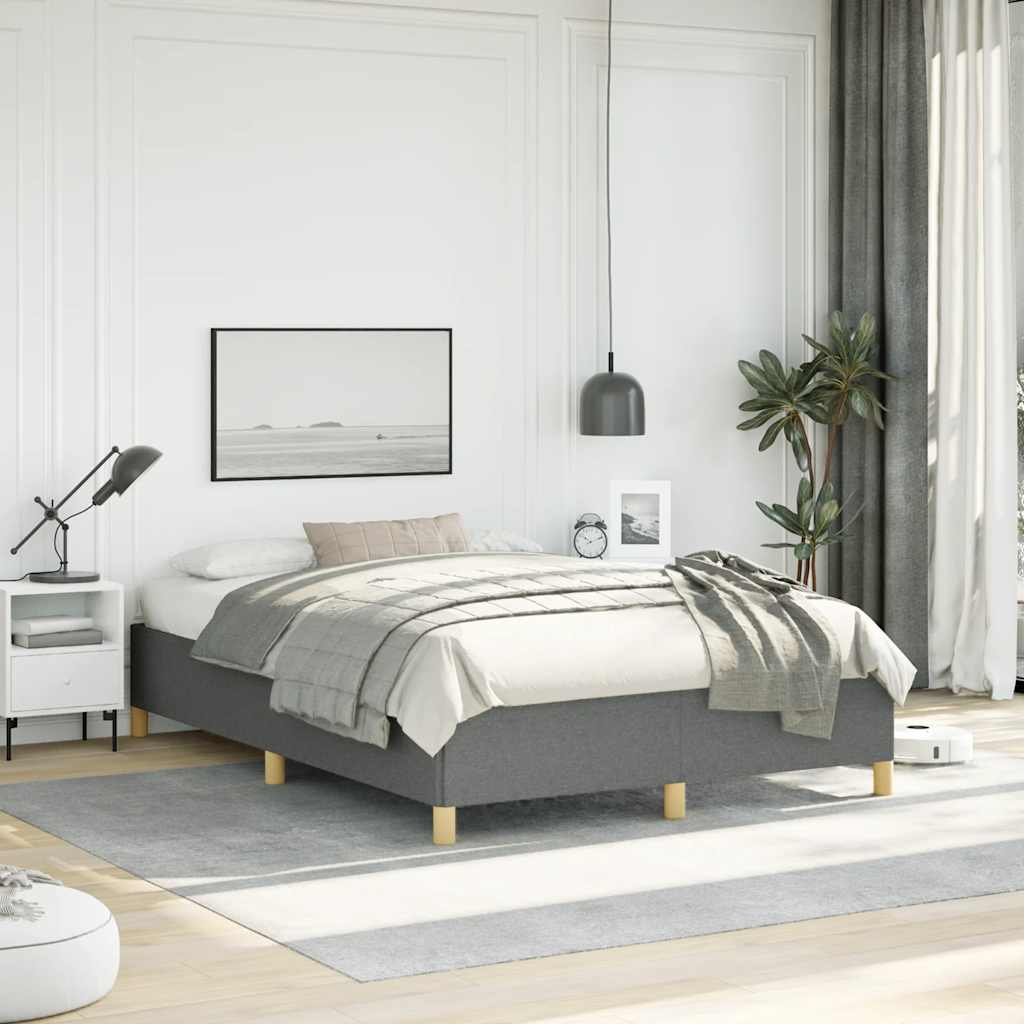 vidaXL Bed Frame Dark Grey 137x190 cm Full Fabric