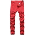 thumbnail image 2 of cllios Prime Clearance Men's Skinny Ripped Jeans Slim Fit Distressed Stretch Denim Pants, 2 of 8
