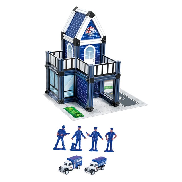 Tachiuwa Ensemble de Construction de Poste de Police Casse-Tête 3D pour Architecture Modèle Accessoire Scène 95 Pcs