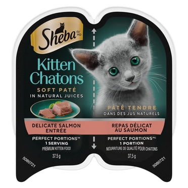 SHEBA PERFECT PORTIONS Wet Kitten Food Paté Delicate Salmon Entrée