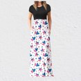 thumbnail image 2 of QIPOPIQ Robes pour Femmes avec Poches Manches Courtes Tendance Imprimé Fête de l'Indépendance Robe d'Été Vacances Longue Robe Offres 2023, 2 of 7