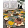 thumbnail image 2 of Ahgly Company Tapis d'Intérieur Rectangulaires Abstraits Brun Rougeâtre, 6 Pieds x 9 Pieds, 2 of 6