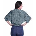thumbnail image 4 of Moomaya Hauts à Manches Boxy Imprimés pour Femmes, Col en V, Taille Élastique, Kimono, 4 of 4