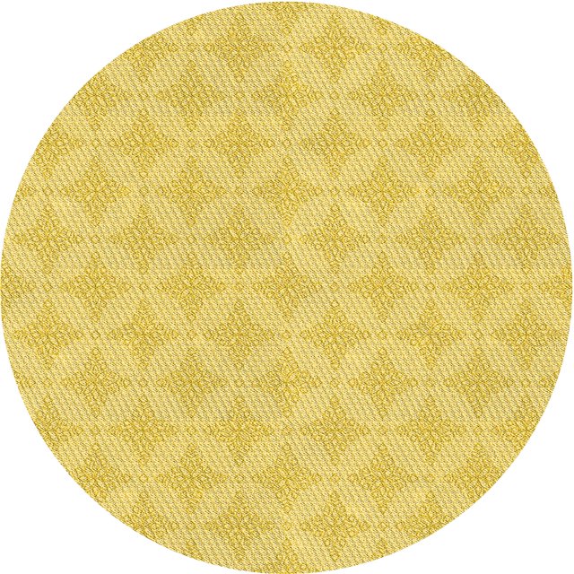 Ahgly Company Tapis d'Intérieur Ronds Transitionnels Jaunes Lavables à la Machine, 4 Pieds Rond