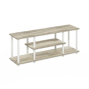 Pemberly Row Turn-N-Tube Oak/White Les loisirs en bois TV Se tenir debout pour TV jusqu'à 50"