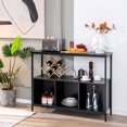 thumbnail image 2 of Costway Buffet Sideboard Kitchen Storage Cabinet Open Shelf w/ 3 Compartments Black, 2 of 10