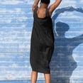 thumbnail image 4 of Birdeem Robe Débardeur Décontractée de Plage en Coton Sans Manches pour Femmes Printemps/été, Unie, Ample, à Col en V, Plissée, en Coton et Lin, 4 of 7