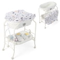 thumbnail image 1 of Babyjoy Table à Langer pour Bébé avec Baignoire, Station à Couches Pliable et Portable avec Roues Blanc, 1 of 9