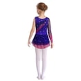 thumbnail image 2 of Freebily Robe de Danse Ballet Patinage Artistique à Manches Longues pour Filles avec Strass Violet 8, 2 of 7