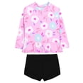 thumbnail image 1 of Hiiyo Infant Girls Long Sleeve Rashguard Shorts 2-Piece Swimsuit UPF 50+ Bathing Suit, 1 of 6
