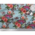 thumbnail image 3 of Soimoi Rayon Fabric Geometric,Leaves & Peony Floral Print Sewing Fabric Yard 56 Inch Wide, 3 of 3
