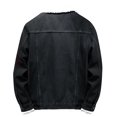 thumbnail image 4 of EGNMCR Vestes pour Hommes Hommes Décontracté Veste Unie Épaisse Plus Polaire Veste à Col Rabattu Manteau à Poches, 4 of 8