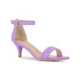 thumbnail image 1 of BLISSFUL STEP Women's Shoes Kitten Heel Ankle Strap Open Toe Sandals Purple 7, 1 of 7