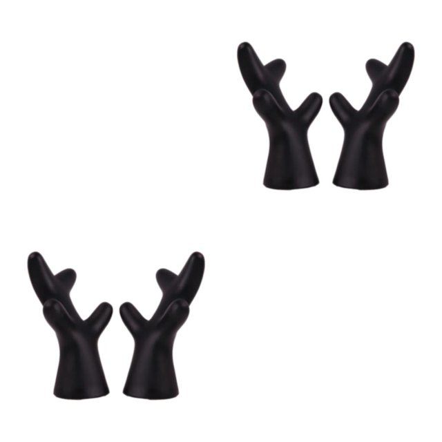 mmirethe 2pcs Easy To Install Antlers Sticker To Decorate Christmas Car Cute Waterproof black large 2Set