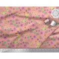 thumbnail image 2 of Soimoi Orange Poly Georgette Fabric Leaves,Insect & Floral Artistic Print Sewing Fabric BTY 42 Inch Wide, 2 of 3