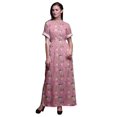 thumbnail image 1 of Bimba Robe Longue en Rayonne Kobus Mangolia & Rose Aquarelle pour Femmes Boho Plage Cocktail Fête Maxi Robe Fendue-Très Petite, 1 of 6