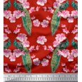 thumbnail image 1 of Soimoi Polyester Crepe Fabric Floral & Peacock Bird Fabric Prints by Yard 42 Inch Wide, 1 of 3
