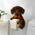 thumbnail image 4 of Porte-papier pour Chien Distributeur de Rouleaux de Papier Hygiénique Amusant Porte-Rouleau de Papier de Toilette Support de Rangement pour Rouleaux en Forme d'Animal Imprimé 3D Support Décoratif Mural pour Papier de Toilette pour Salle de Bain Cuisine Tapis de Séchage en Silicone, 4 of 4