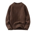 thumbnail image 2 of Styesk Mens Sweater Comfy Soft Oversized Sweater Solid Color Pullover Sweater Casual Loose Sweaters Cable Knit Crewneck Sweater with Ribbing Edge, 2 of 5