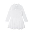 thumbnail image 4 of Sxiwei Kids Girls Long Sleeve Mesh Splice Figure Skating Dress with Rhinestone Keyhole Back Gymnastic White 12, 4 of 6