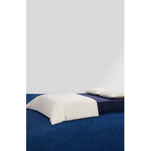 Calvin Klein Accueil Crème de couverture de couettes Sonny Stripe / Marine (Jumeau)