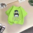 thumbnail image 2 of WEAIXIMIUNG T-Shirts à Col Montant pour Fille Enfant Filles Mignon Imprimé Graphique Col Rond Manches Courtes Tee Été Décontracté T-Shirt, 2 of 4